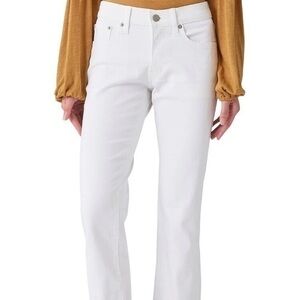 White Mid Rise Crop Sweet Jeans